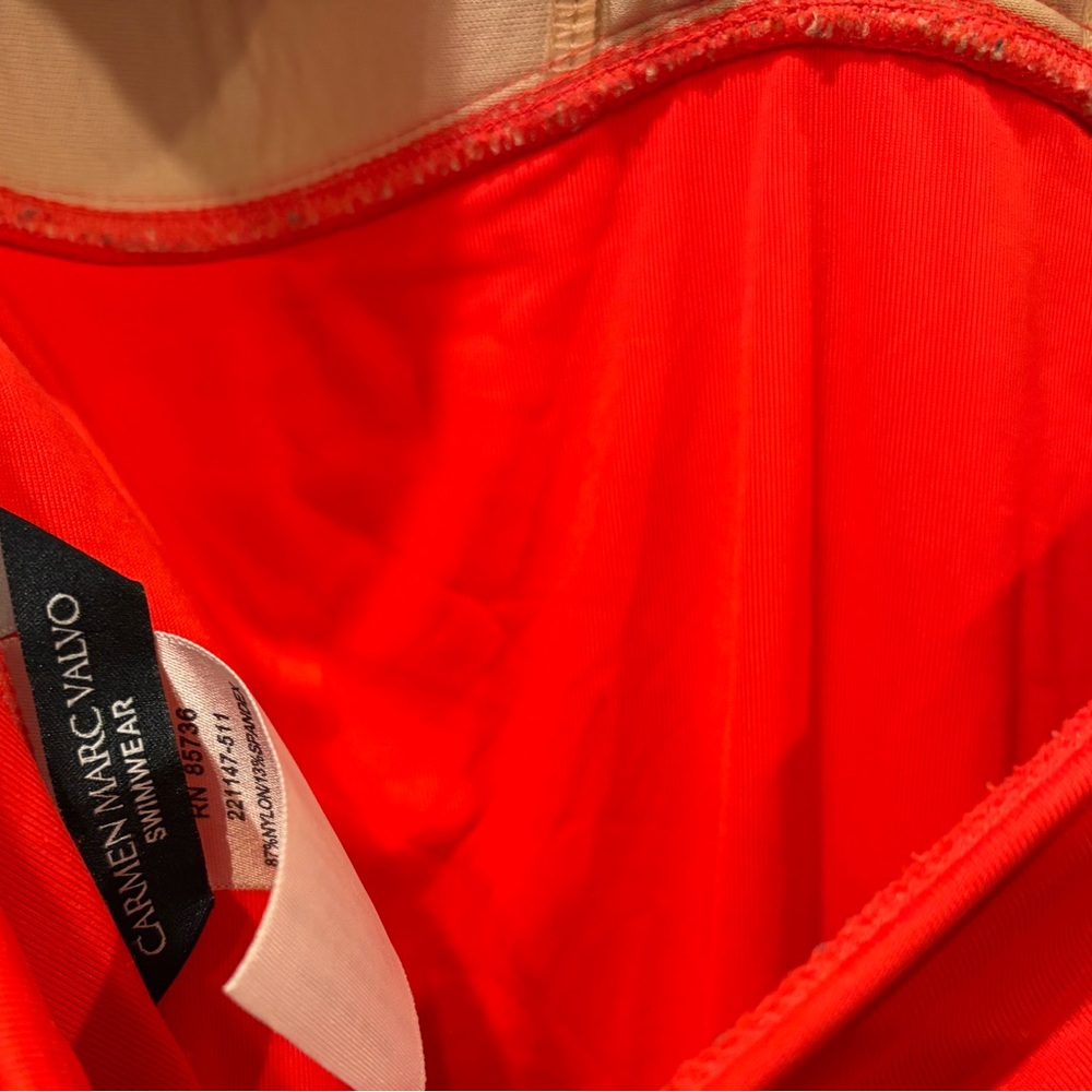 Carmen Marc Valvo Red One Piece Swimsuit - Picture 4 of 5